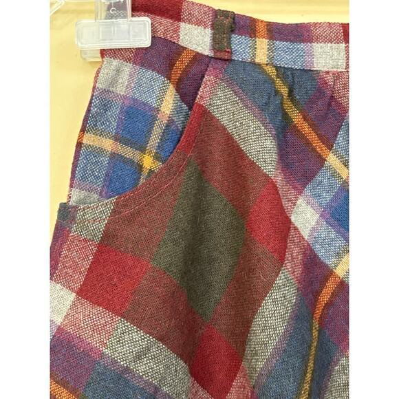 College Town rust plaid mini skirt, vintage, 70s, academia, school girl, preppy - Picture 3 of 4